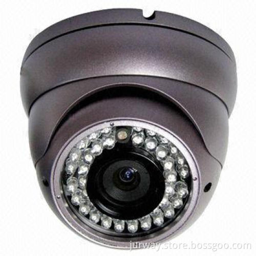 Vandal-proof Dome Camera, 600TVL Resolution, 30m IR Distance and 1/3-inch CCD with OSD Menu